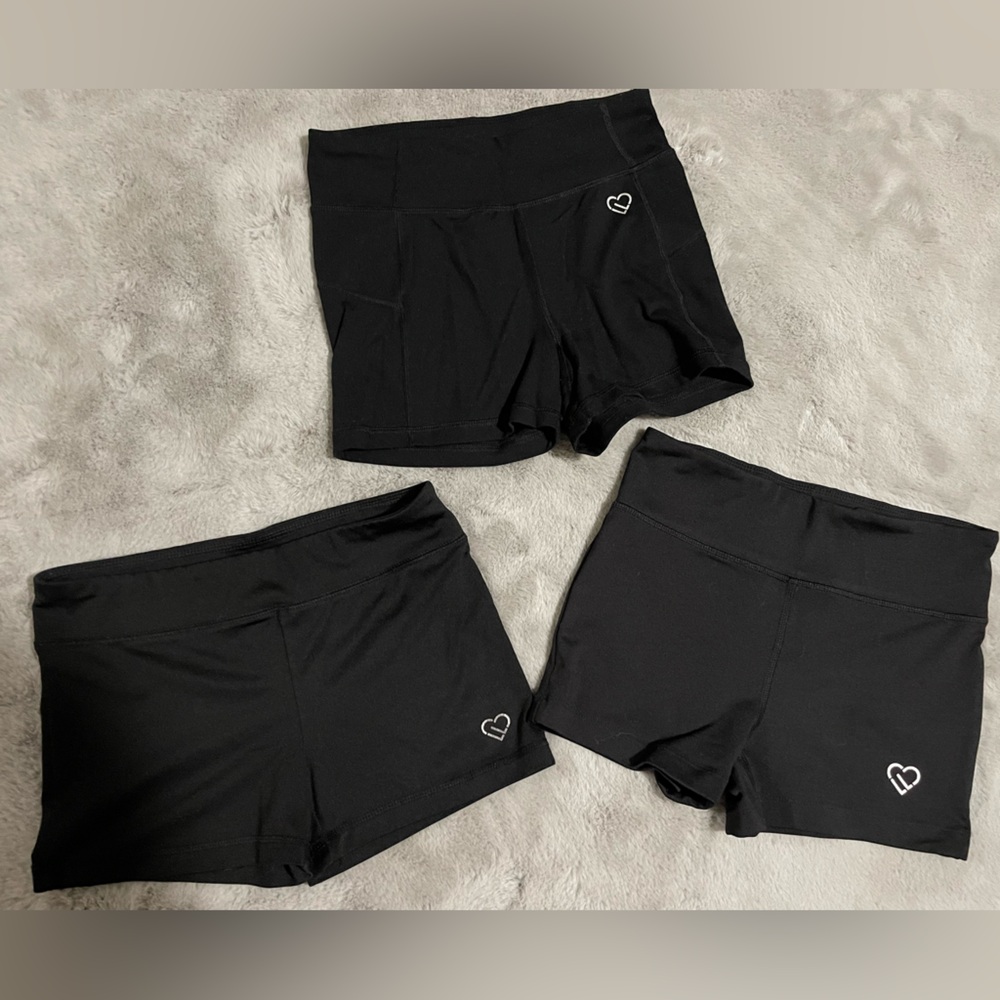 ☕️Black Women's Shorts with Heart Detail